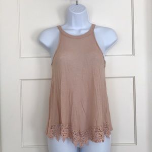 Light pink high neck tank top