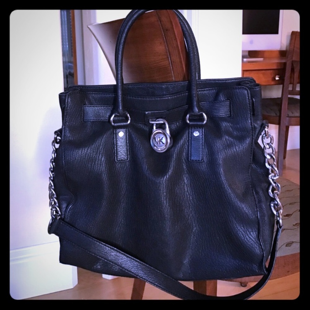 MK Black Leather Bag