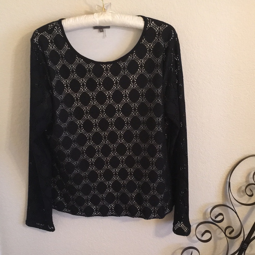 Vince Camuto lace black shirt