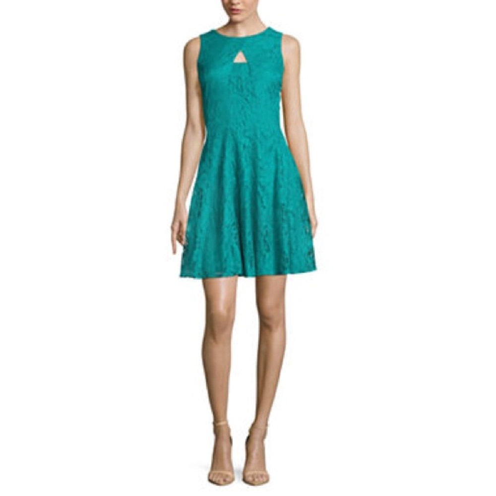 Danny& Nicole Sleeveless Lace Fit and Flare Dress