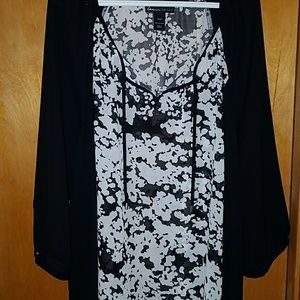 sheer dress shirt.  3/4 length sleeve