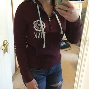 Maroon half zip hoodie from PINK!
