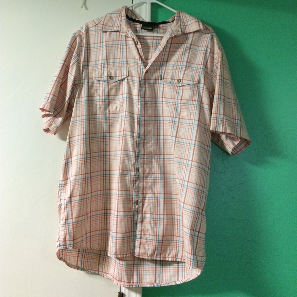 Men's Kavu Plaid Button Down Shirt Size Large