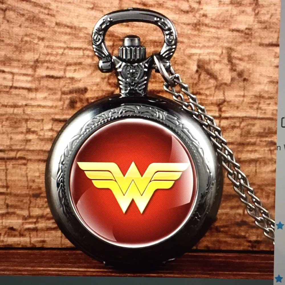 Fashion Wonder Woman Pocket Watch/Necklace/New