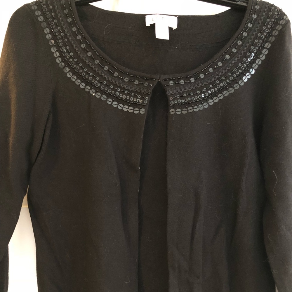 Beaded black Loft cardigan - size M