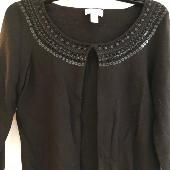 Beaded black Loft cardigan - size M - Picture 1 of 2