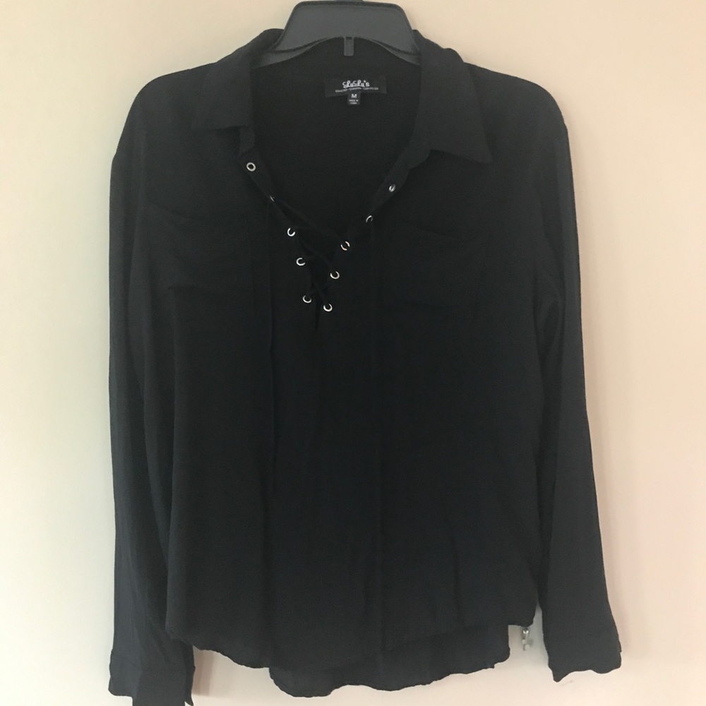 Lulus lace up blouse