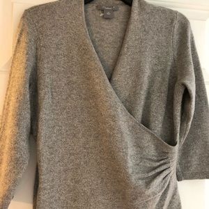 NWOT Sparkly silver cashmere sweater - size LP