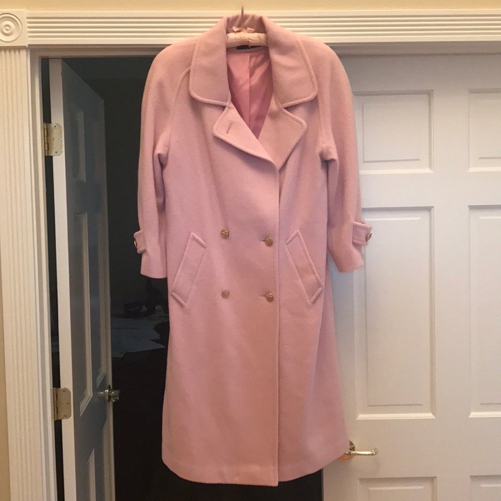 Vintage pink petite wool peacoat