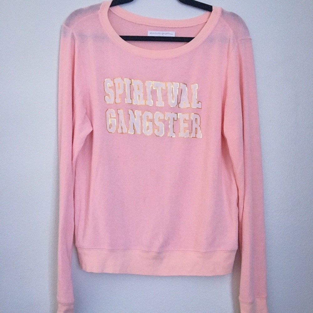 Spiritual Gangster Pink / Coral Pullover Shirt