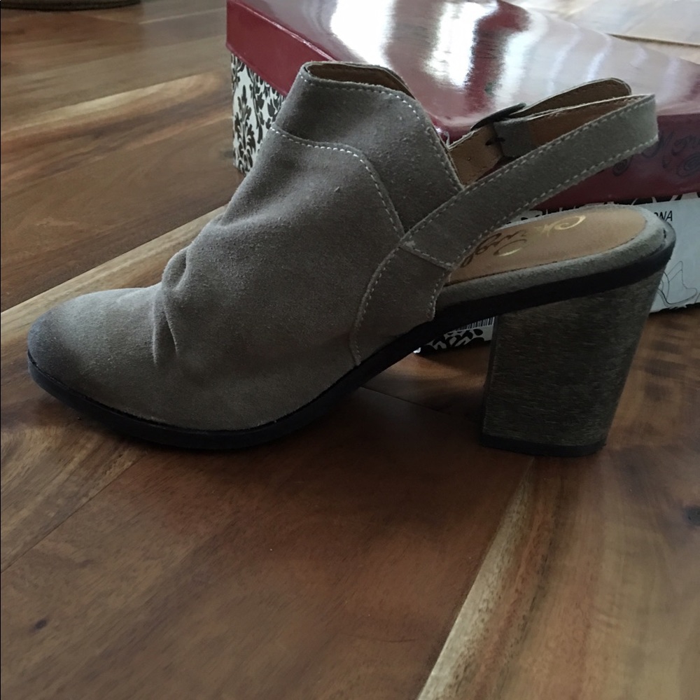 New in box Naughty Monkey suede mules