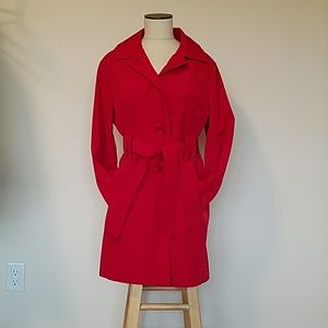 Women's FOG by London Fog red trench coat w/hood