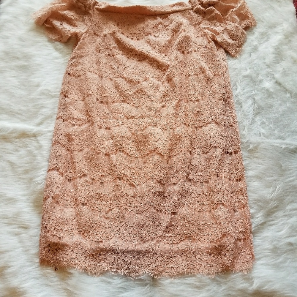Blush pink lace spring/summer dress