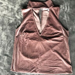 Velour choker crop top