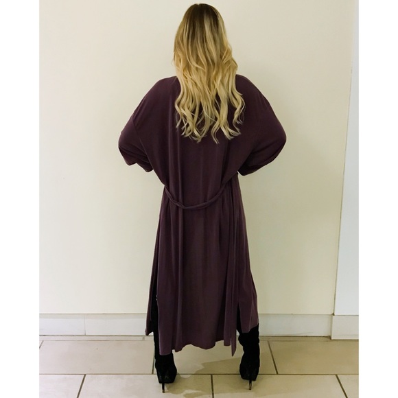 Deep Plum Duster Cardigan - Picture 4 of 5