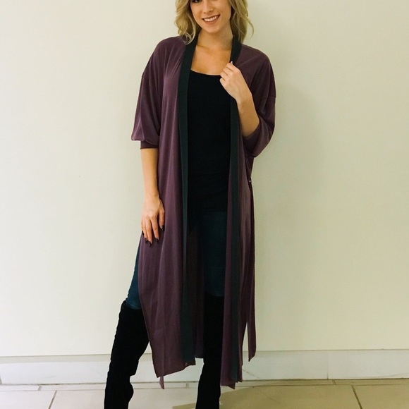 Deep Plum Duster Cardigan - Picture 5 of 5