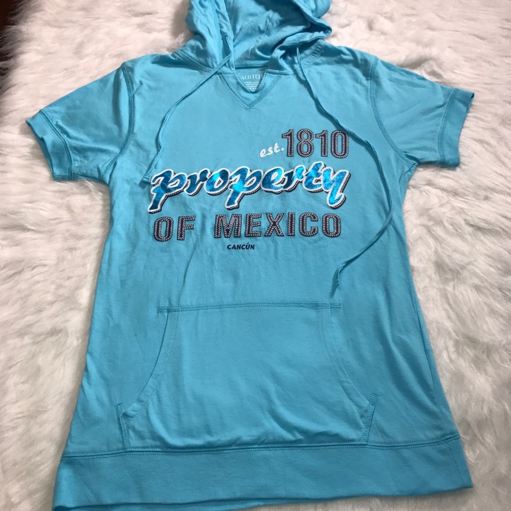 Property of Mexico Blue Cancun Tee Hoodie