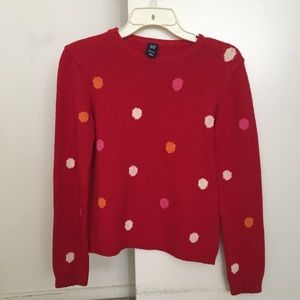 Gap red polka dot sweater