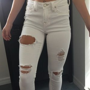 True Religion White Ripped Jeans