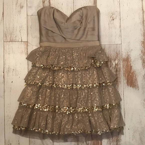Gold, Strapless BCBGMaxAzria dress Gold, Strapless BCBGMaxAzria dress