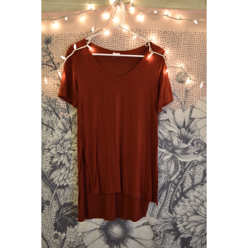 High low red/orange top