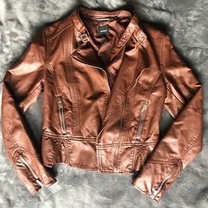 Express vegan leather moto jacket
