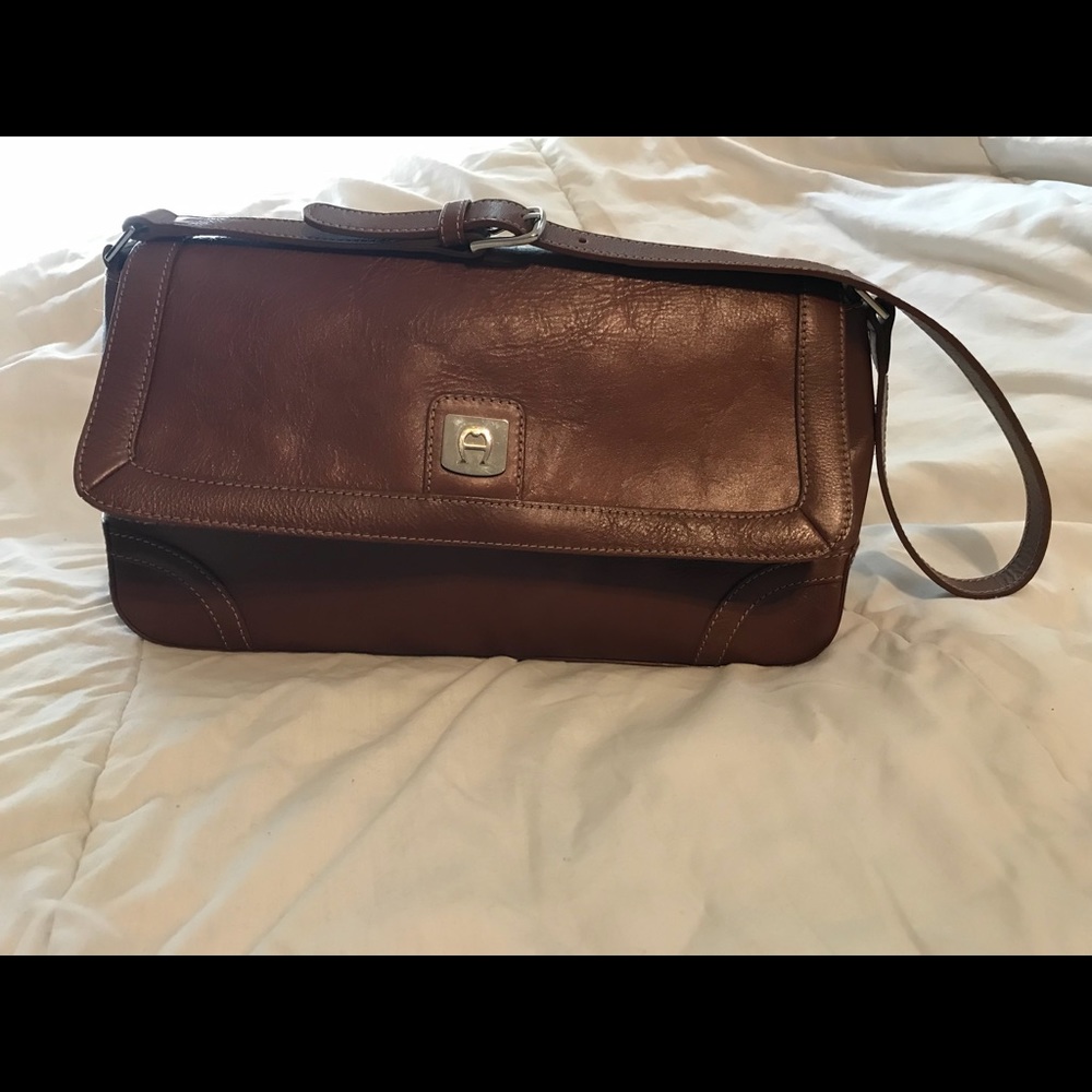 Vintage Brown Leather Shoulder Bag
