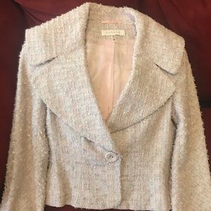 Escada tweed fringe blazer