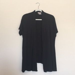 Black short sleeve cardigan