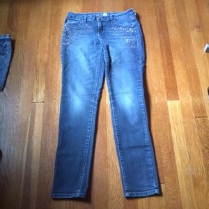 Justice premium jeans with embroidery.