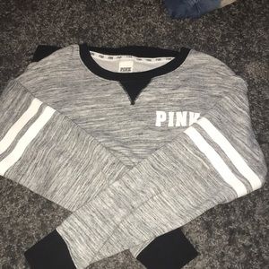 Pink varsity crew neck long sleeve