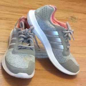 Women's Gray and pink Adidas running shoes