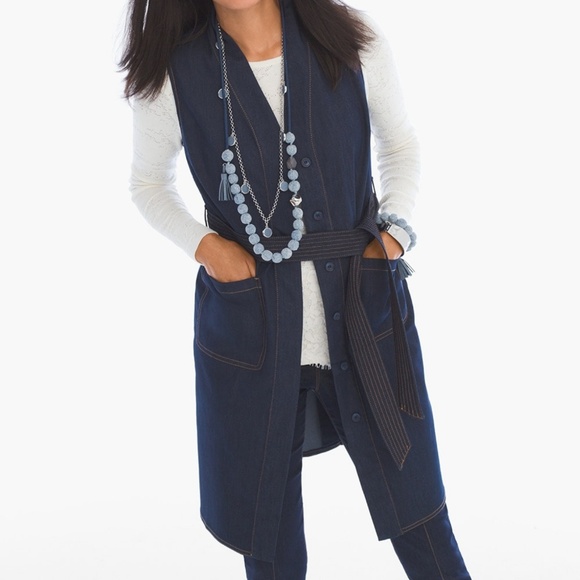 NWT Chico's Denim Dream Wash Vest - S - Picture 3 of 8