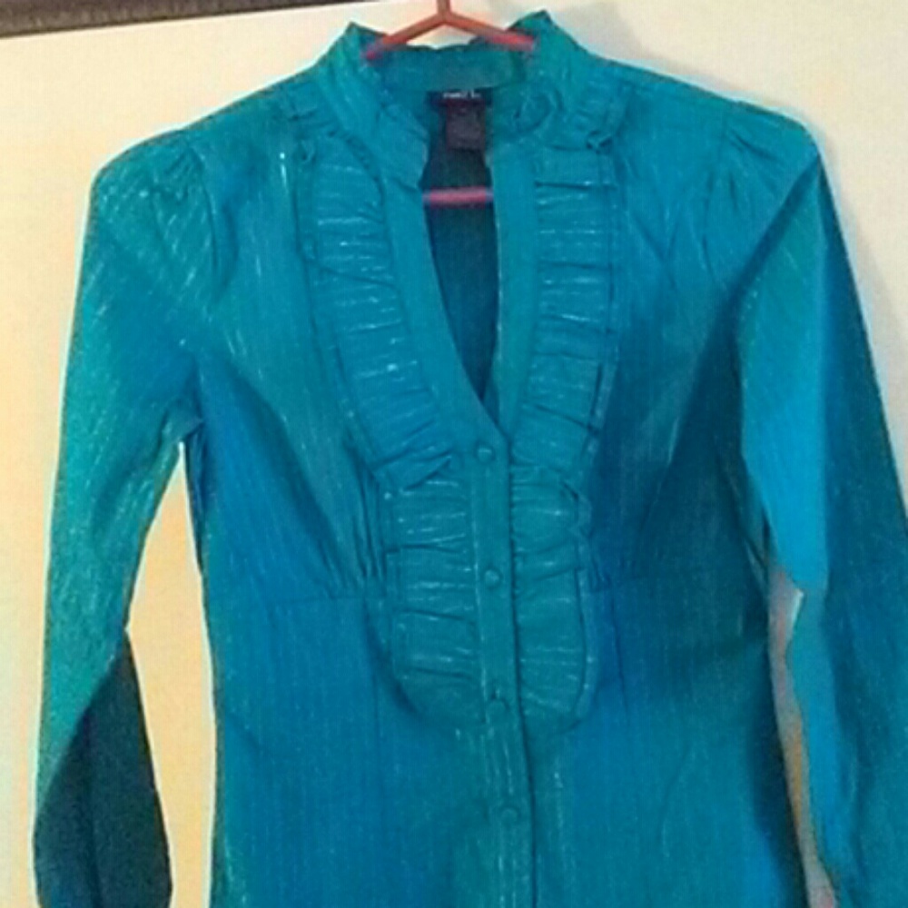 Very nice womens dress shirt teal  Rls1002