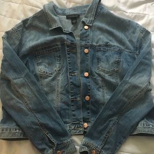 Lane Bryant crop blue jean jacket
