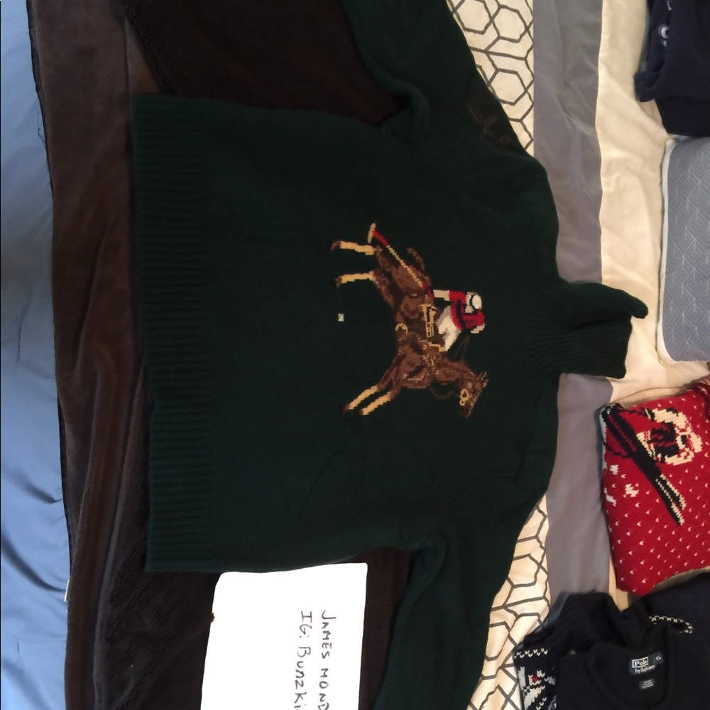 Polo Ralph Lauren big pony icon green turtle neck