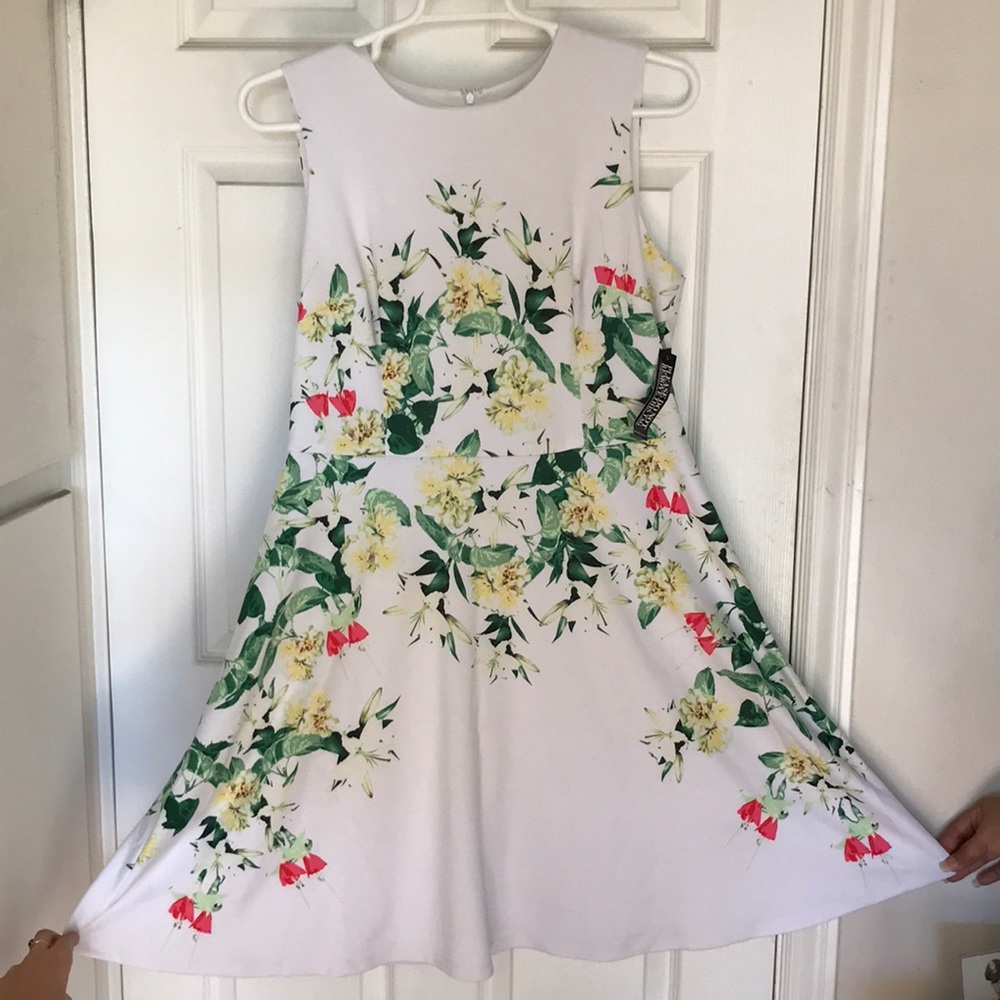 White floral print dress