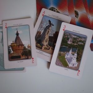 souvenir playing cards with Russian cities