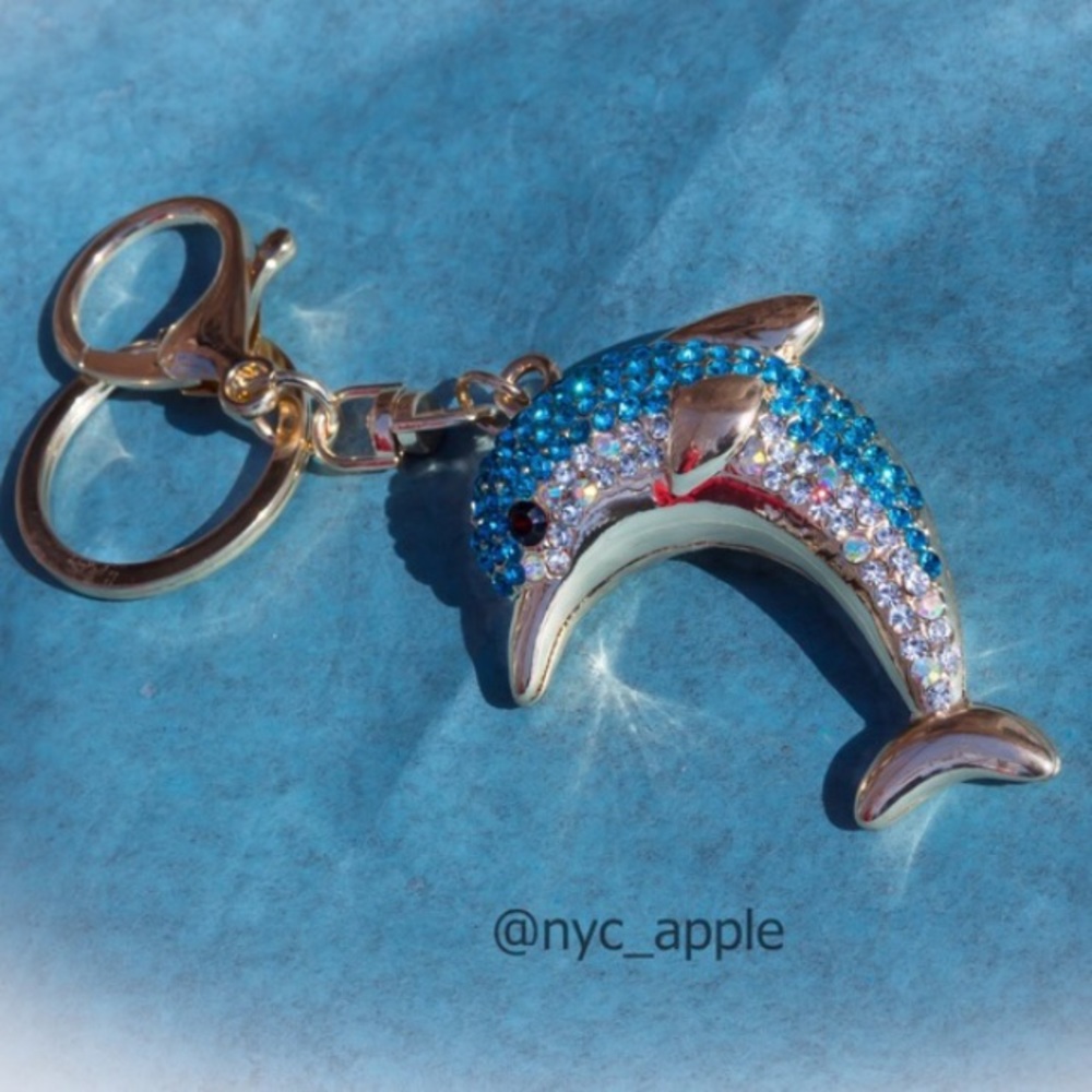 Crystal Dolphin Keychain / Purse Charm