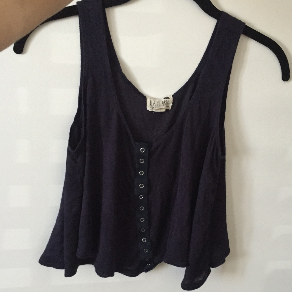 Navy blue crop tank top