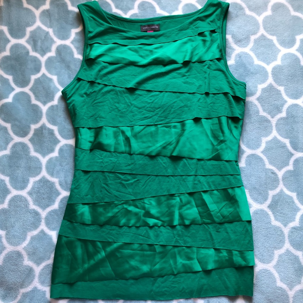 Vince Camuto Green Tiered Blouse