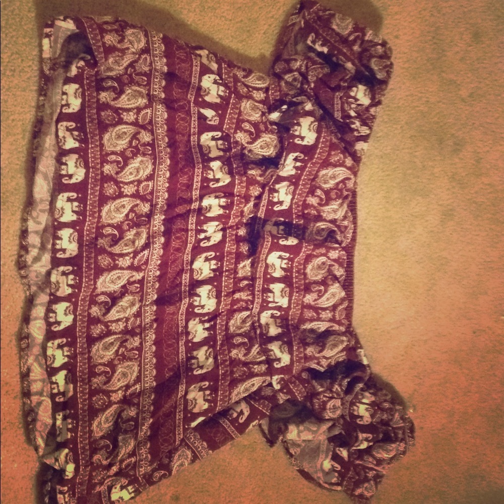 Burgundy Off The Shoulder Shirt