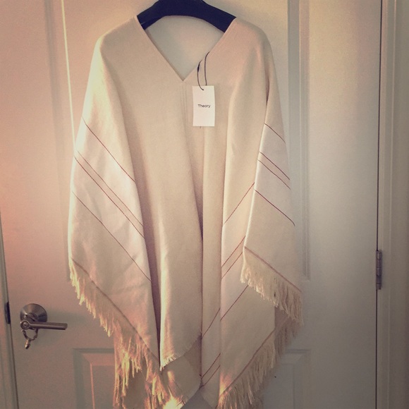 Theory Sweaters - 💓SALE🎉NWT Theory Hibsann Multi fringe poncho, OS