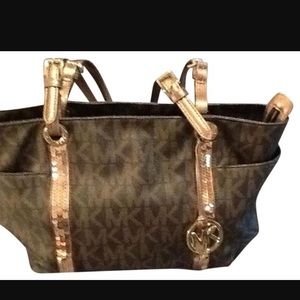 Michael Kors sequined Jet set tote