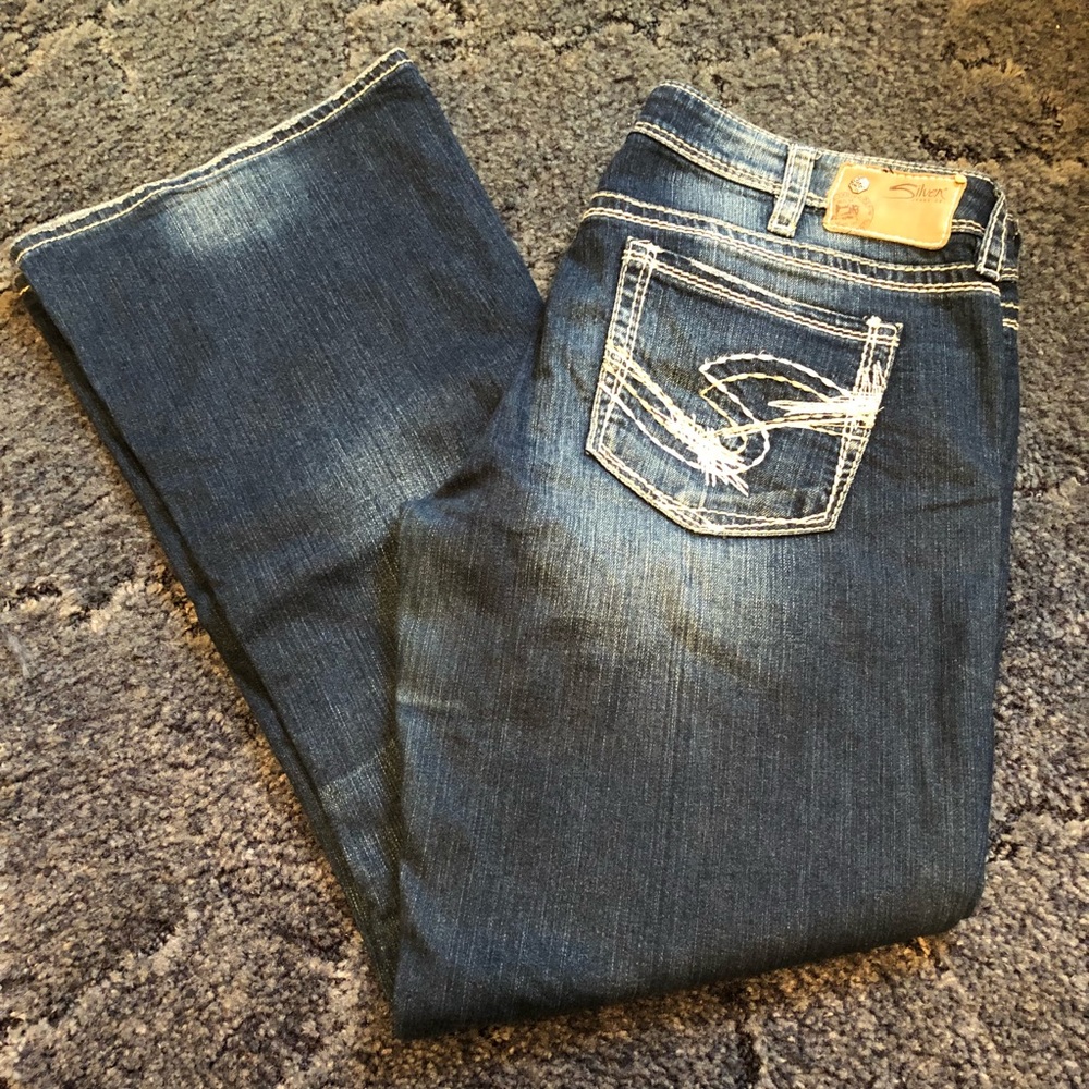 Silver jeans, like new!
