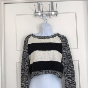 Express black and white sweater