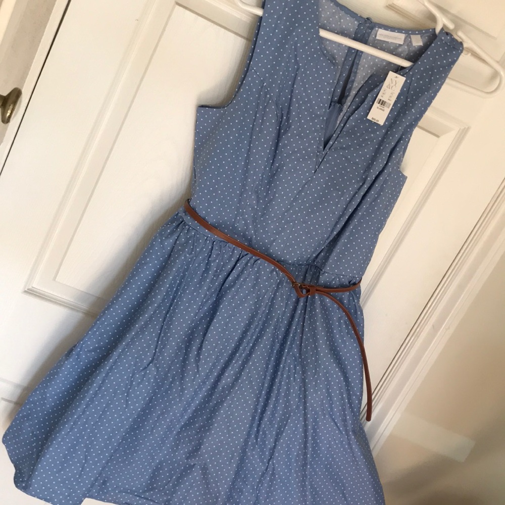 Powder blue polkadot dress