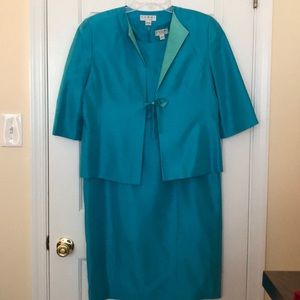 Two Piece Aqua Dress & Jacket