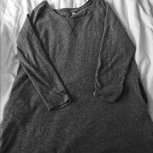 Grey sweat shirt tunic with pockets