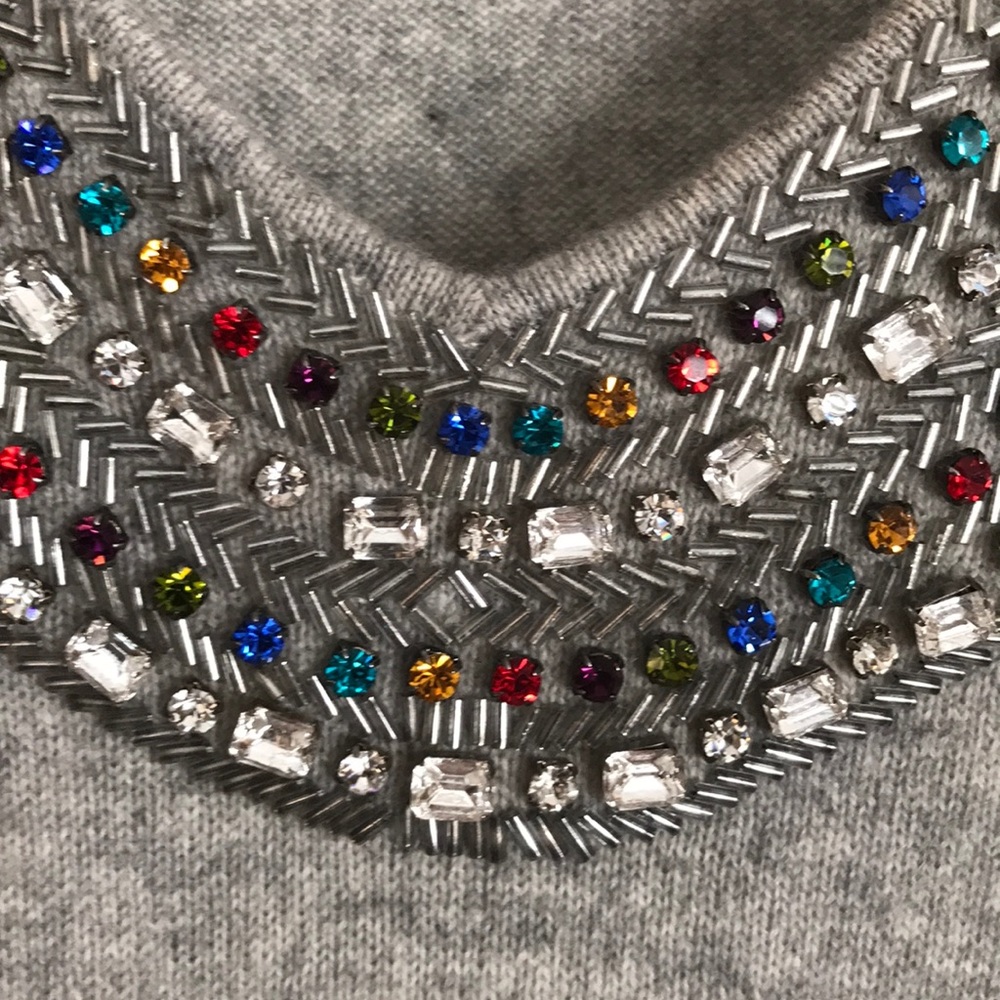 Cashmere and jeweled sweater
